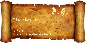 Miu Gyula névjegykártya